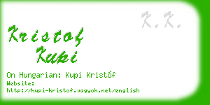 kristof kupi business card